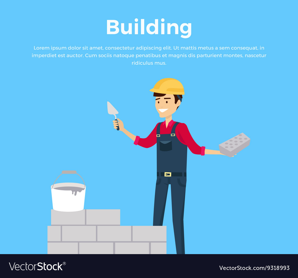 Building banner web design flat