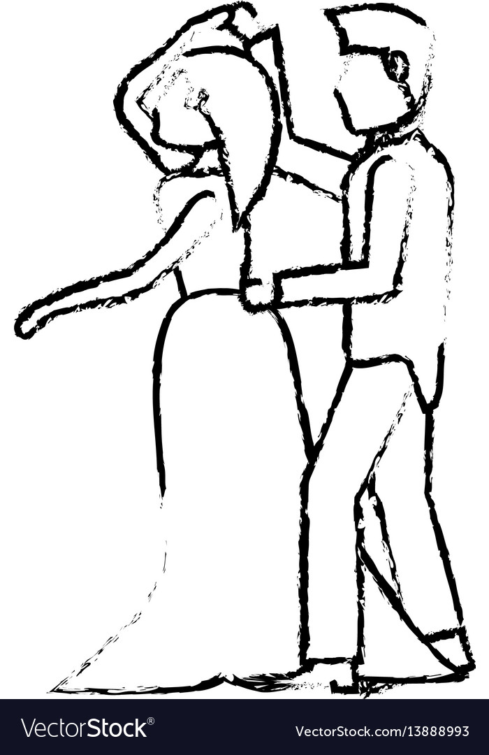 Couple wedding love image sketch vector image Couple wedding love image sketch