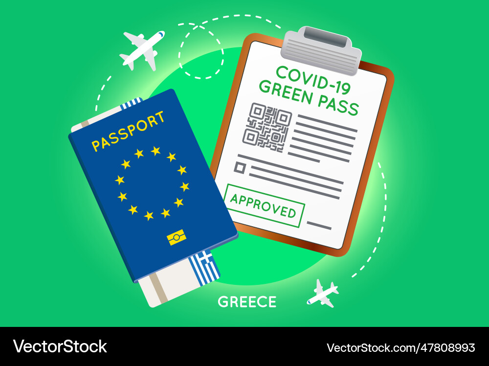 Covid-19 immunity passport with qr code Royalty Free Vector