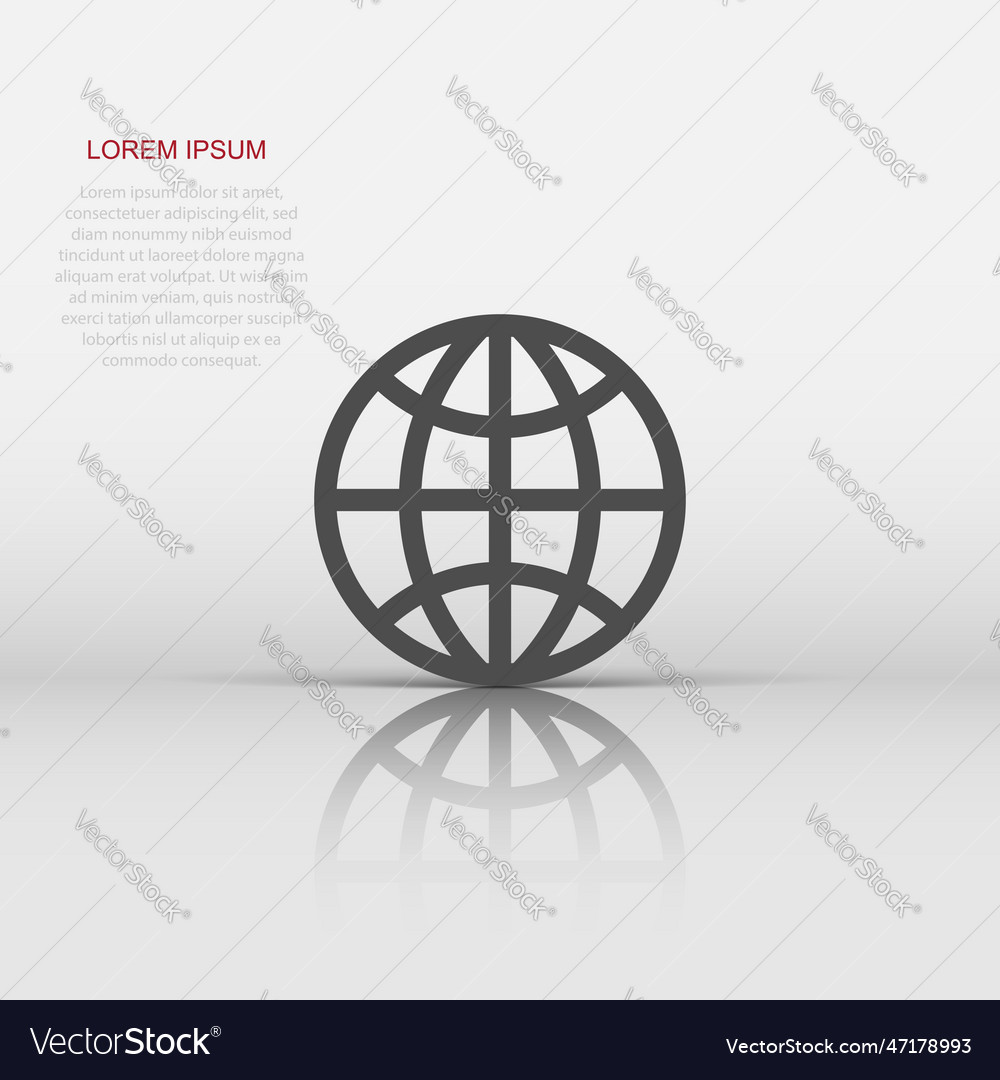 Earth planet icon in flat style globe geographic Vector Image