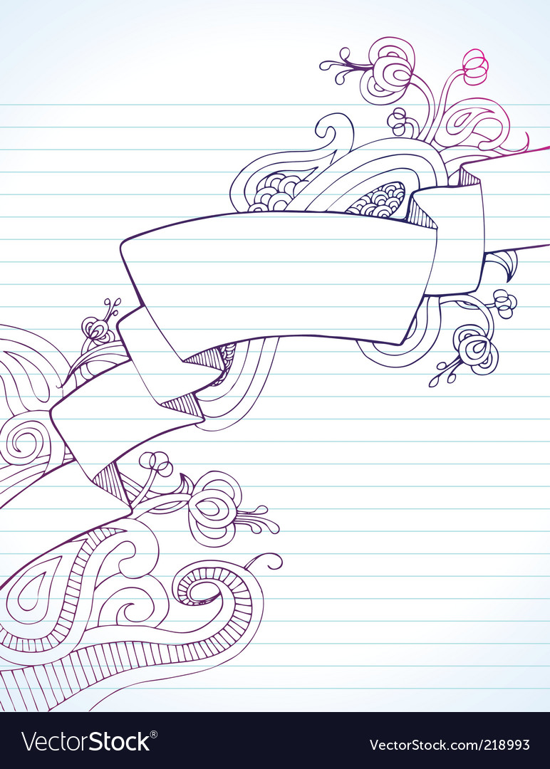 Floral Banner on Lined Paper