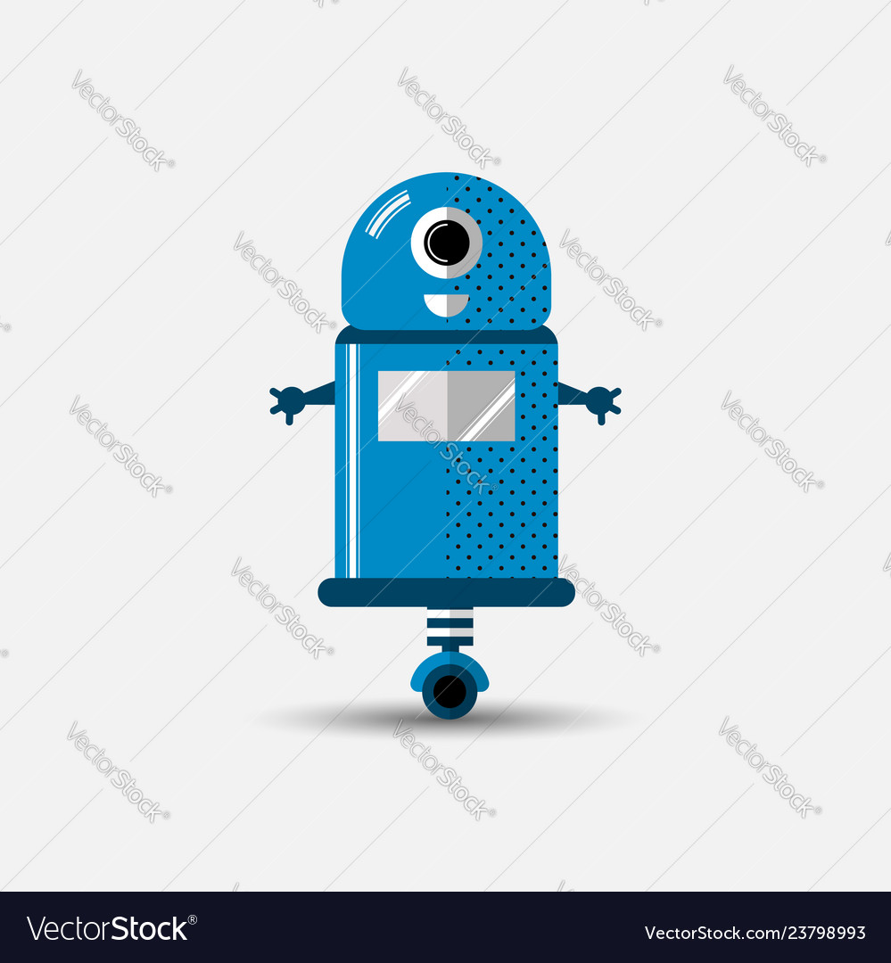 Funny robot icon in flat style isolated vector image Funny robot icon in flat style isolated