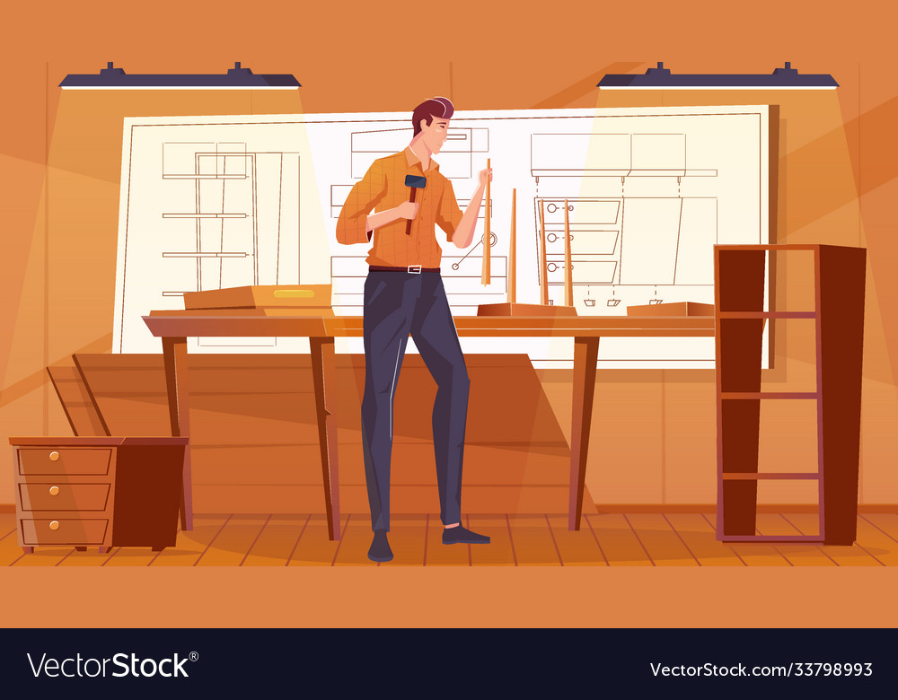 Furniture maker Royalty Free Vector Image VectorStock