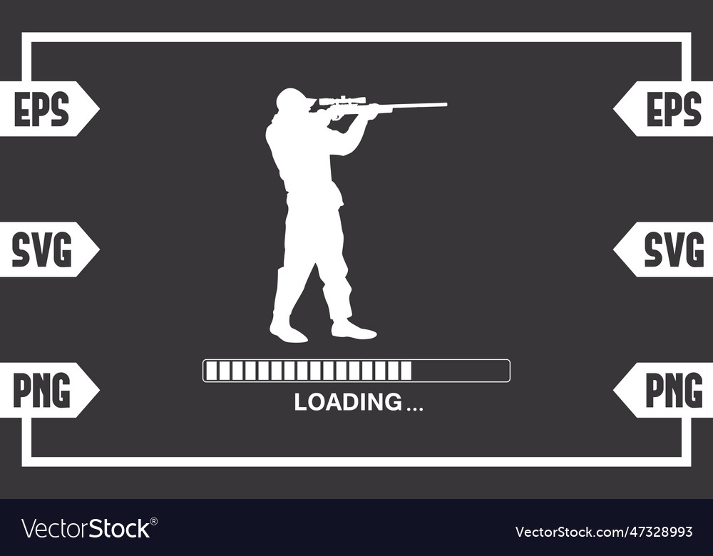 Guy hunting loading Royalty Free Vector Image - VectorStock