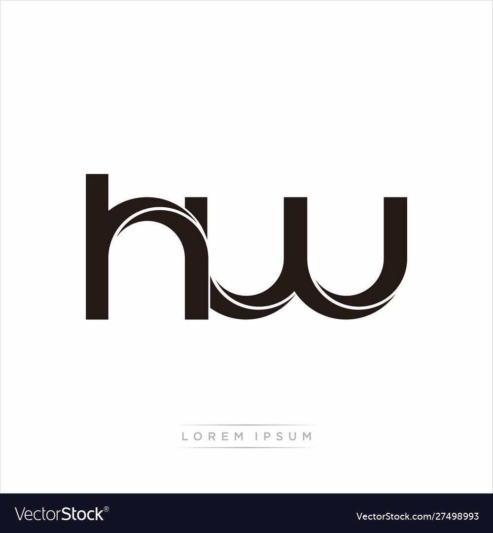 Hw initial letter split lowercase modern monogram