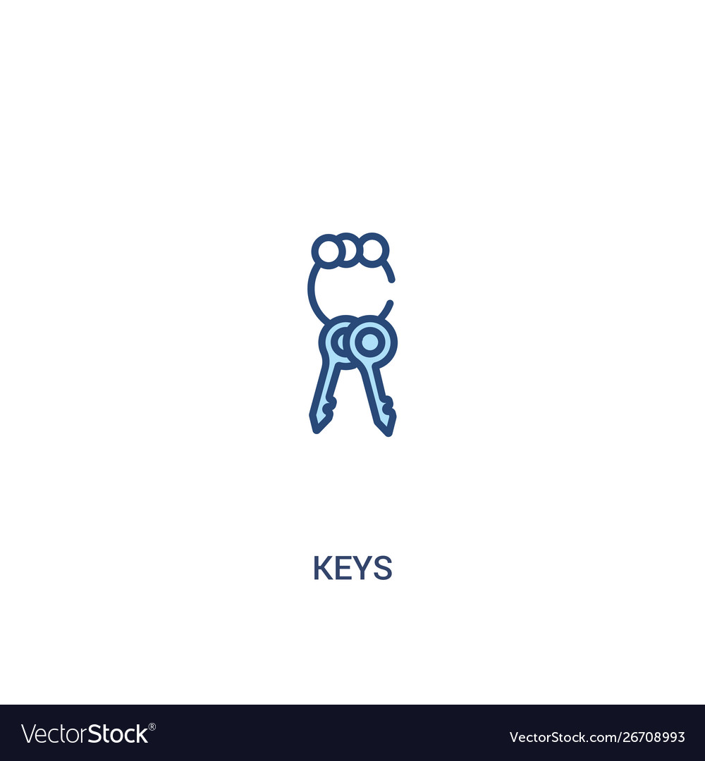 Keys concept 2 colored icon simple line element vector image Keys concept 2 colored icon simple line element
