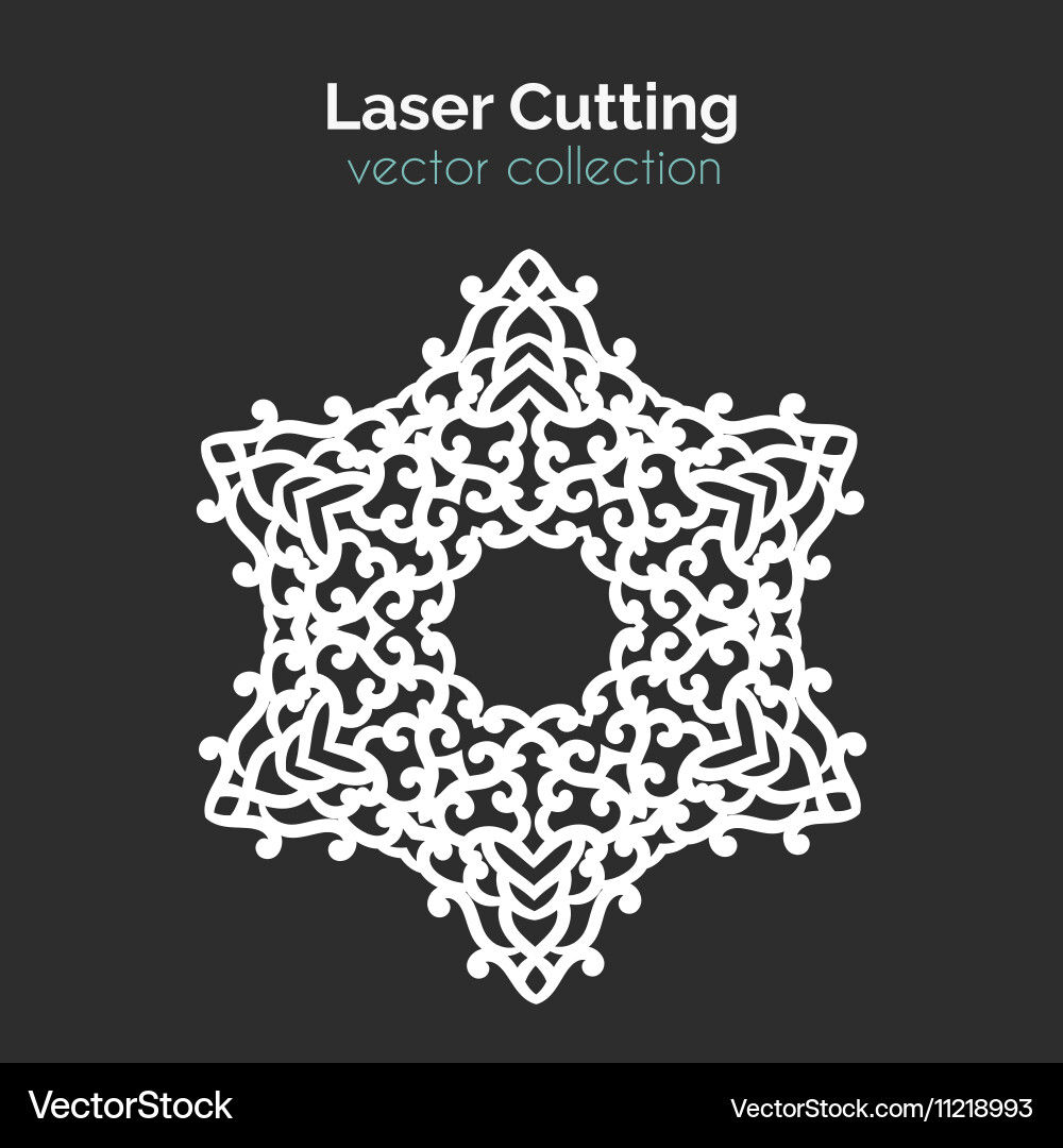 Laser Cutting Template Round Card Die Cut Vector Image