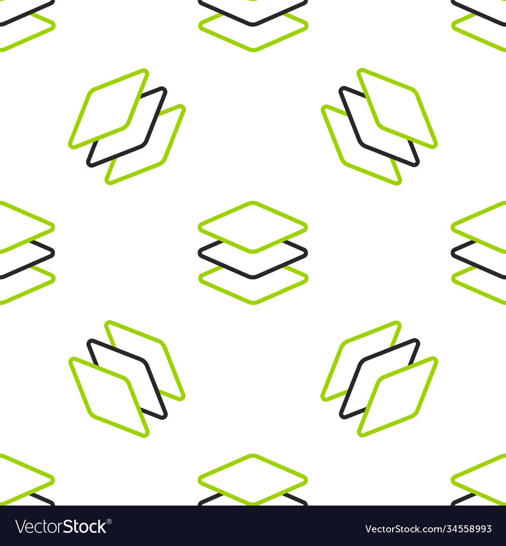 Line layers icon isolated seamless pattern vector image Line layers icon isolated seamless pattern