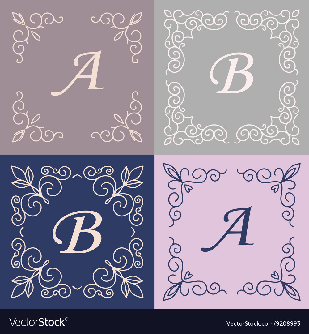 Monogram Frame Set - Retro Style