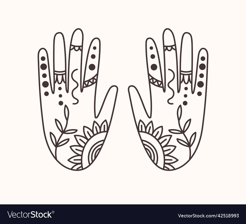 Oriental floral lace hands icon