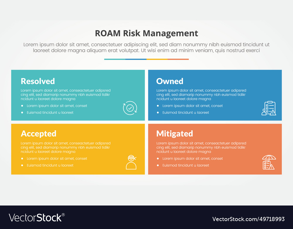 Roam risk management infographic concept