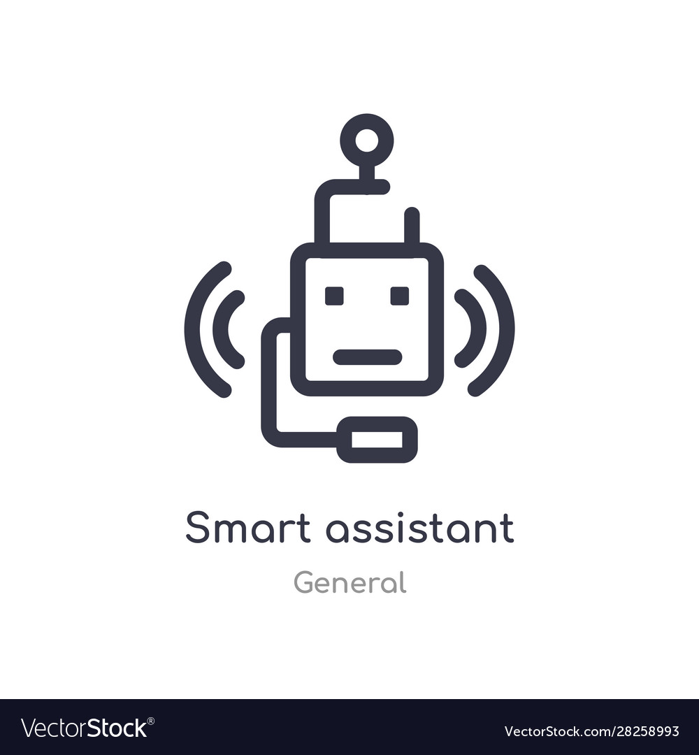 Smart assistant outline icon isolated line from