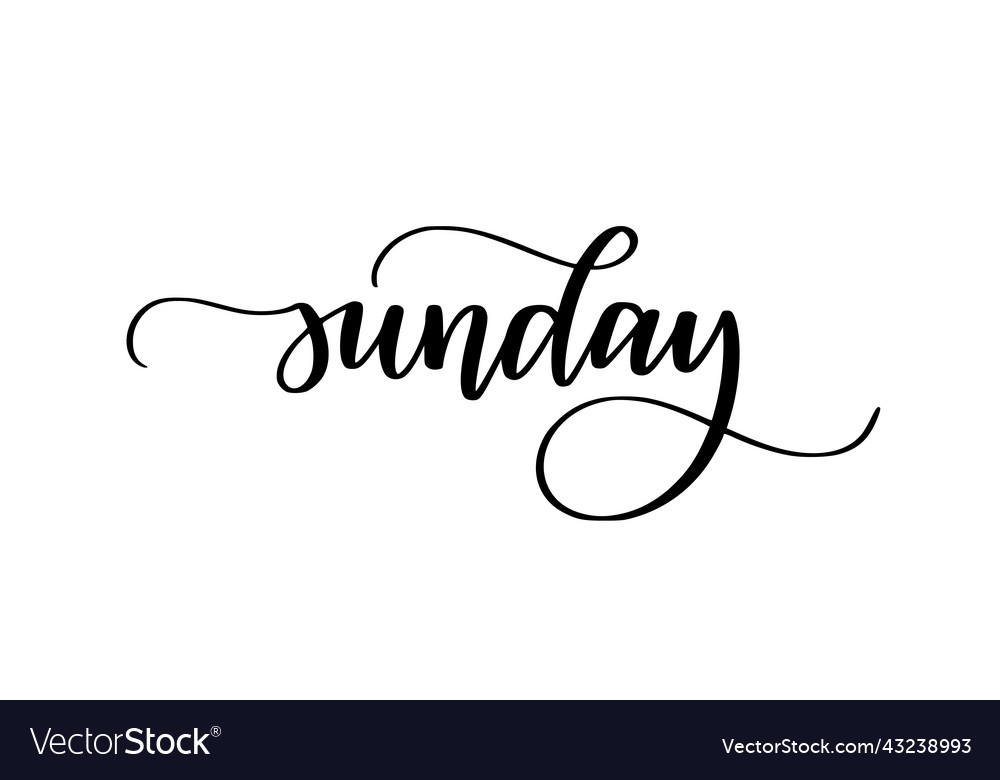 Sunday cute modern calligraphy word Royalty Free Vector