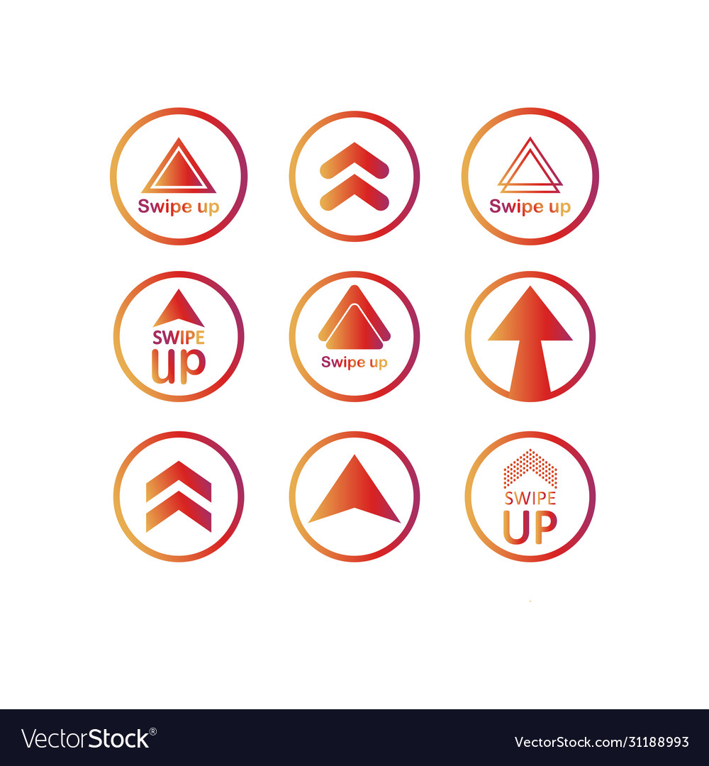 Swipe up arrow icon modern button for web vector image Swipe up arrow icon modern button for web