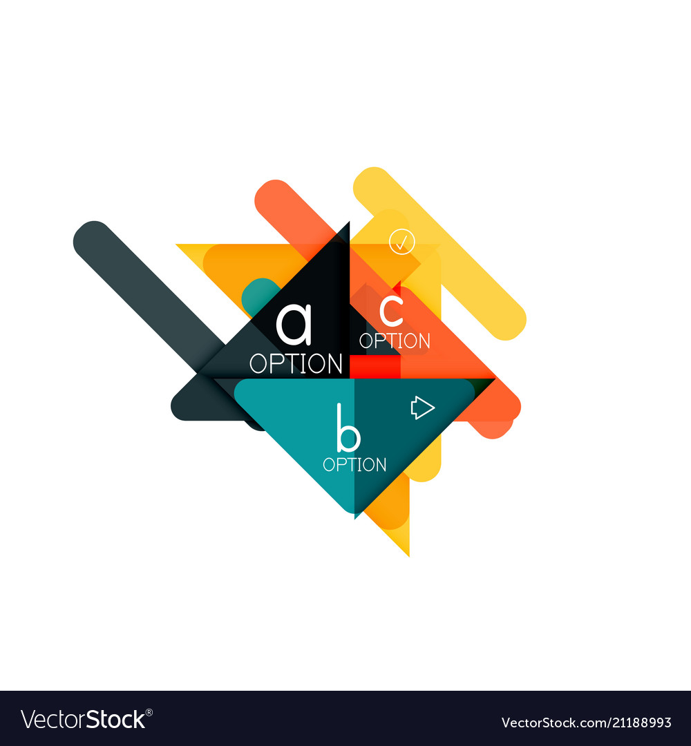 Triangle data visualization design option vector image Triangle data visualization design option