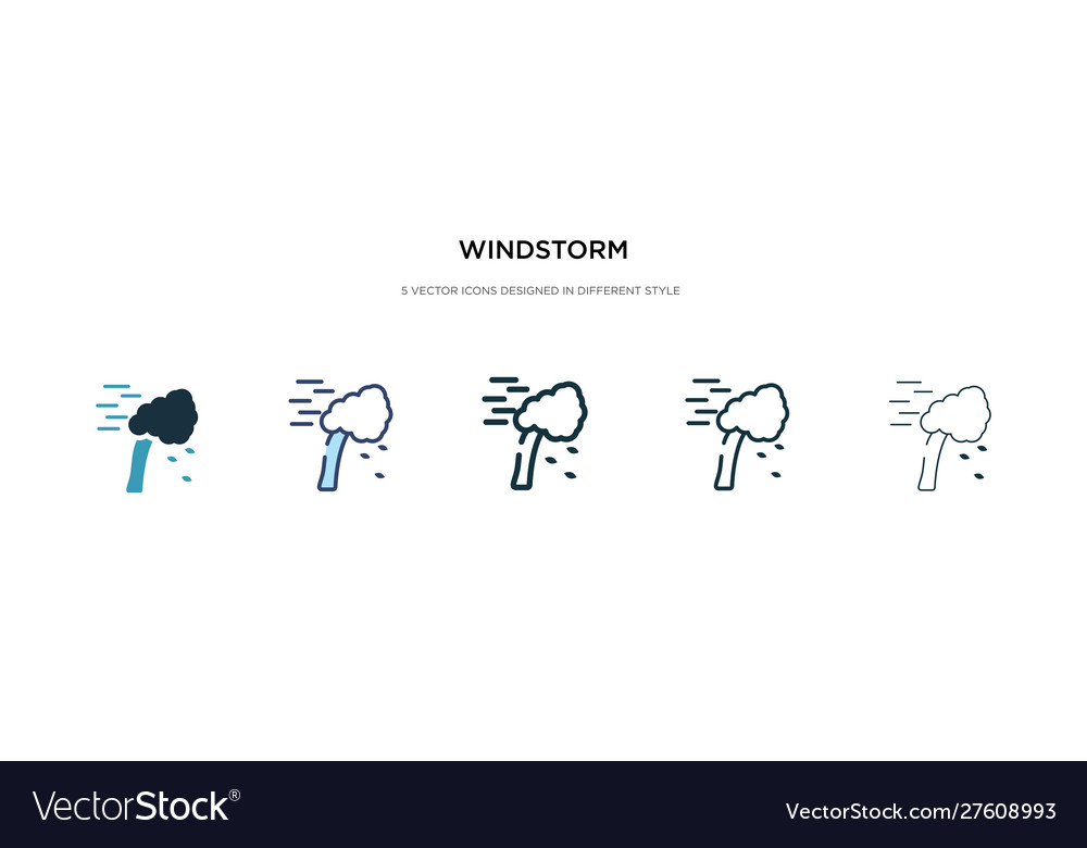 Windstorm icon in different style two colored