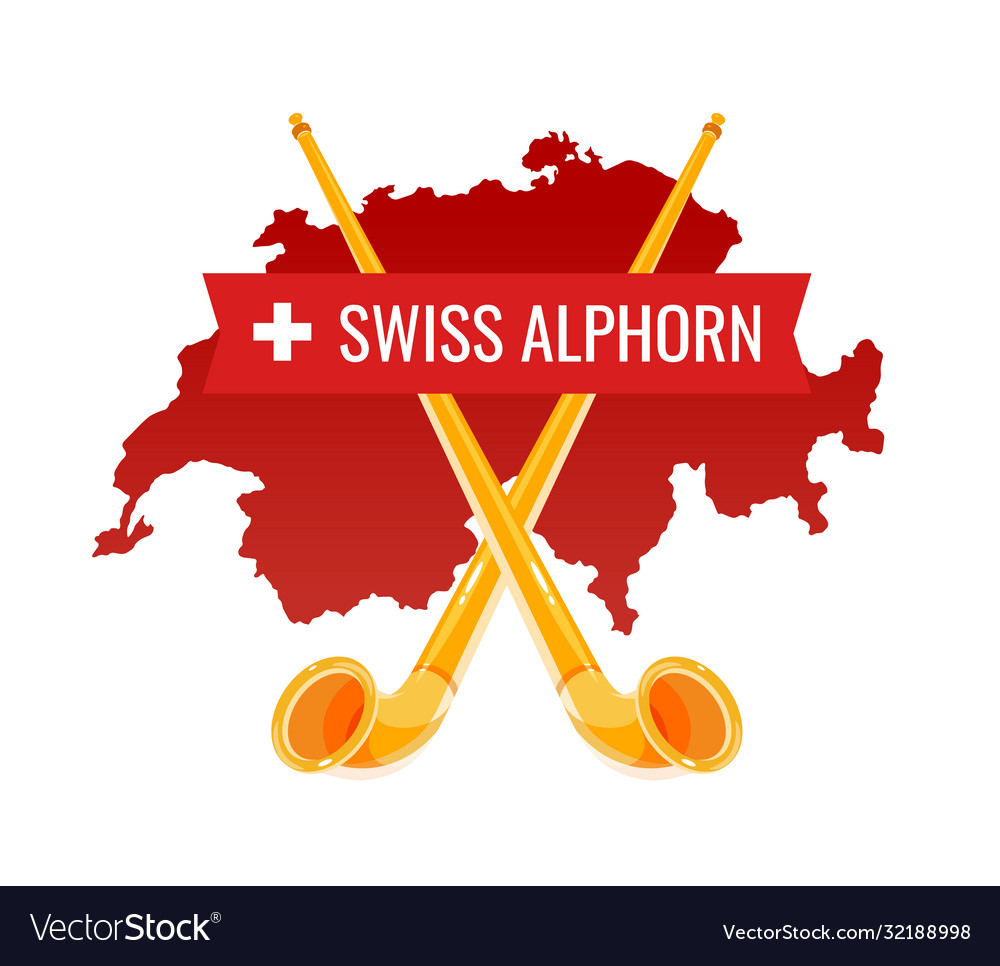 Alphorn Siegelabzeichen für Placard zum Volksfest