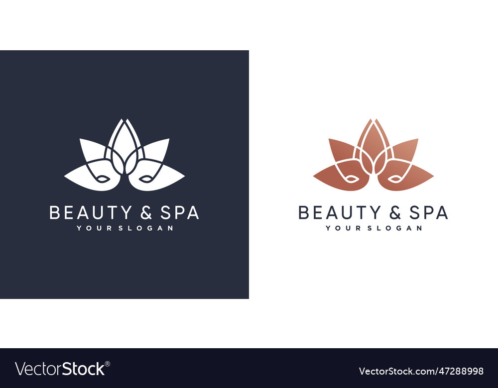 Beauty and spa logo with lotus concept Royalty Free Vector