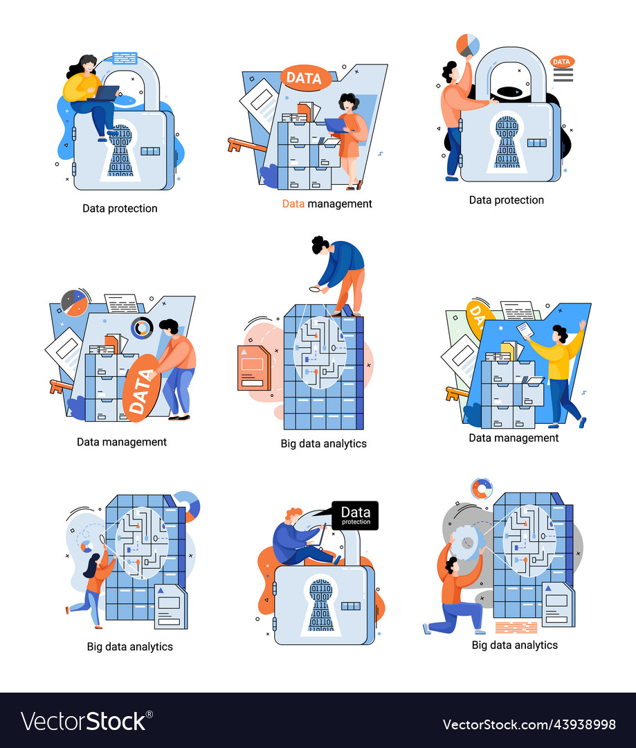 Big data analytics platform management vector image Big data analytics platform management