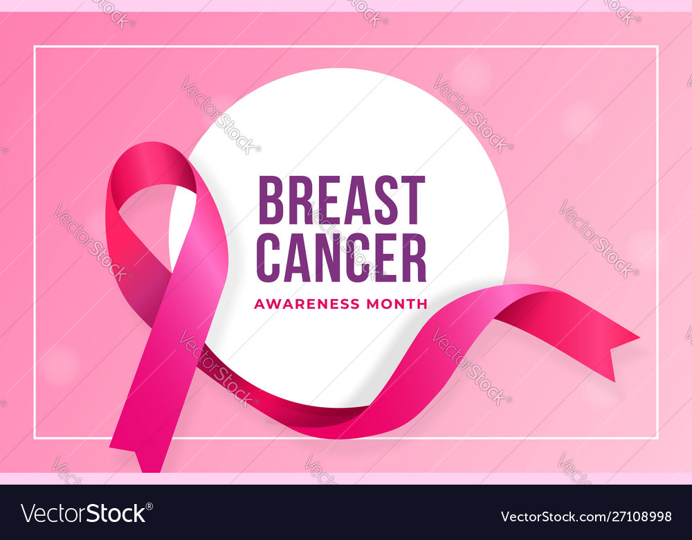 Breast cancer awareness month poster background Vector Image