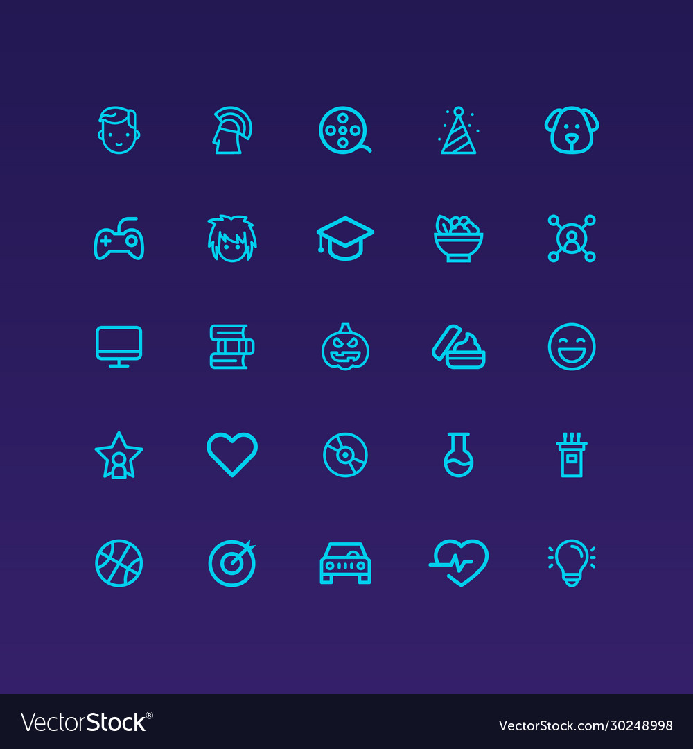 Category icons ui design app isolated image