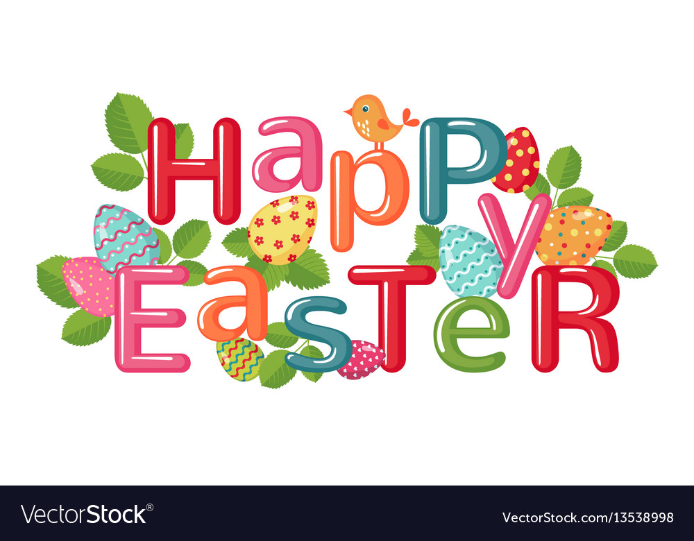 Cheerful Easter Card with Eggs