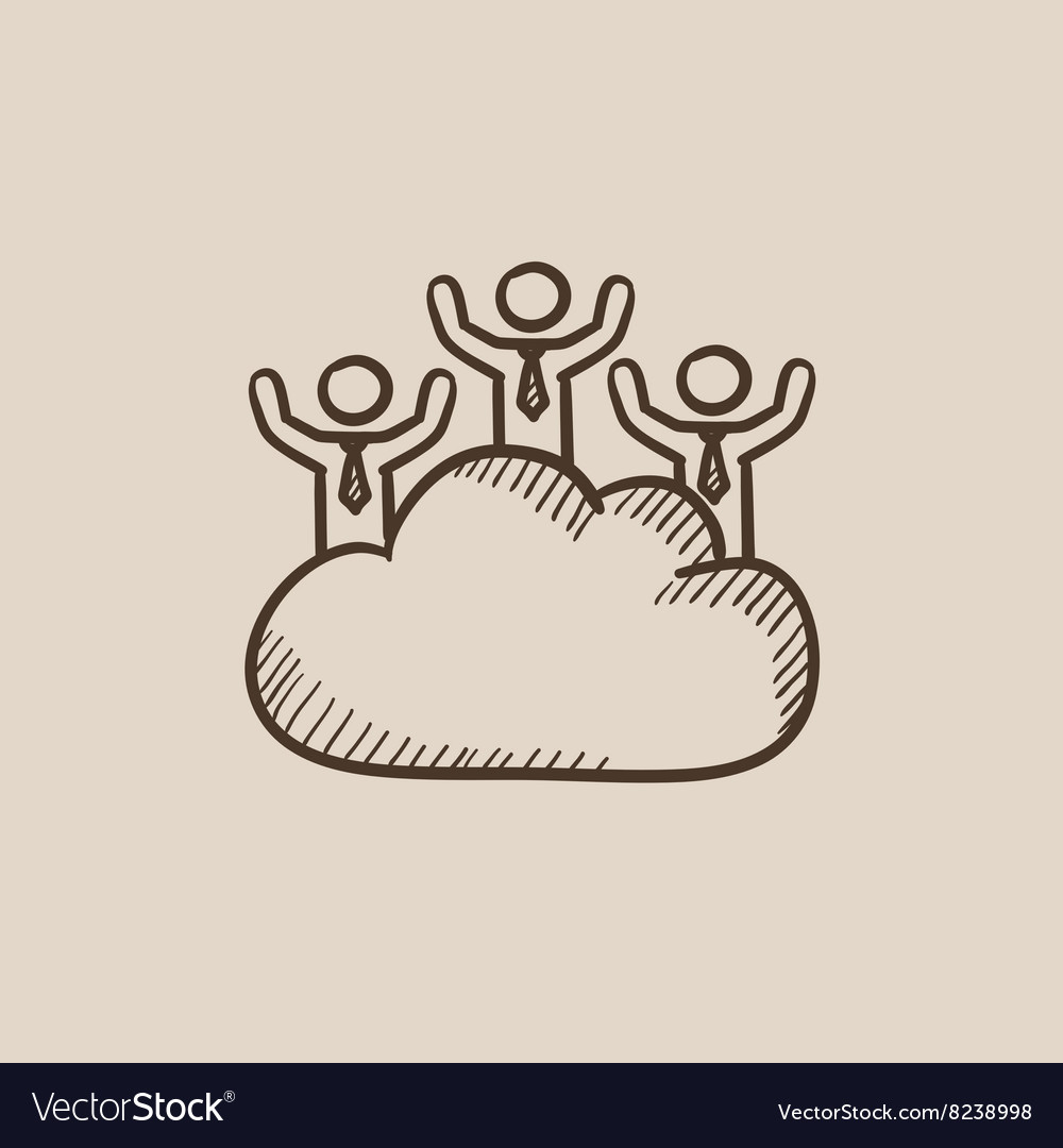 Cloud computing sketch icon
