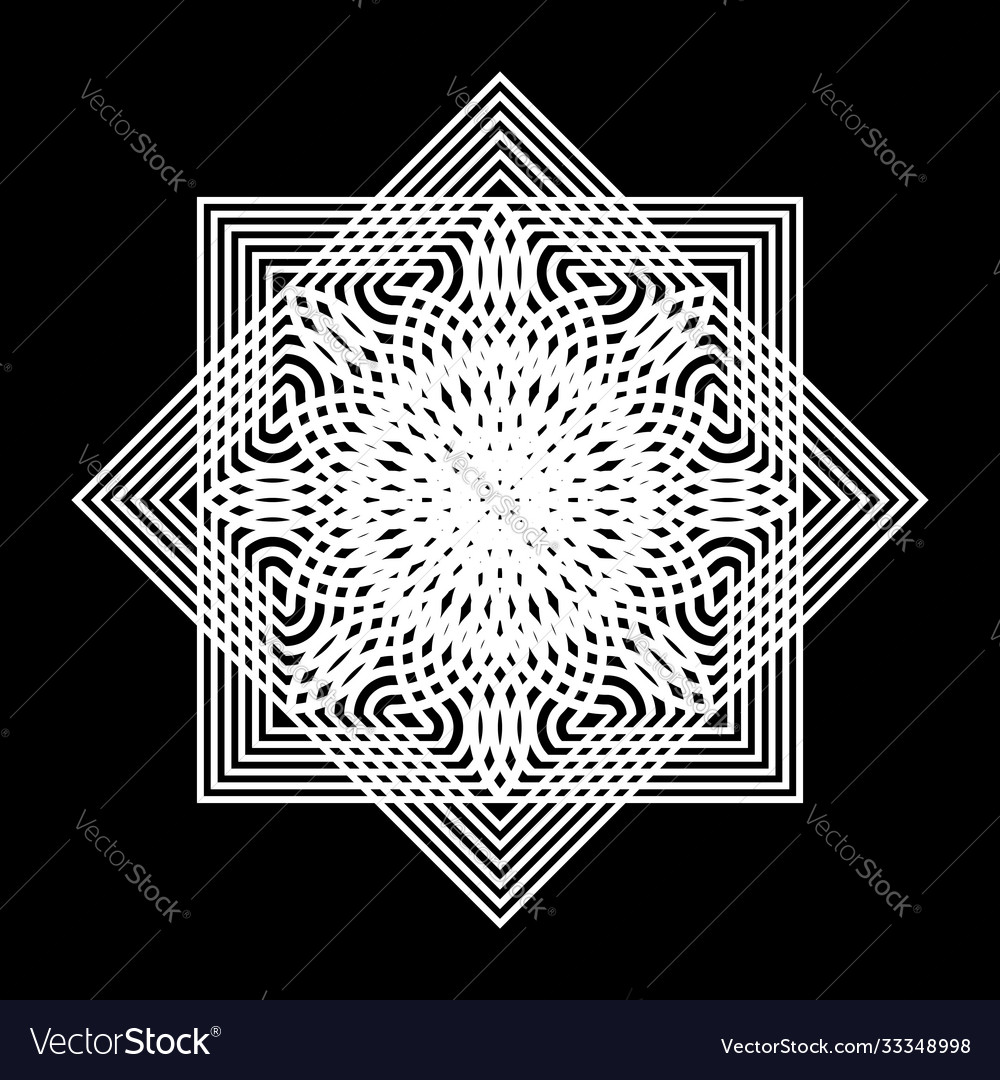 Design monochrome decorative snowflake element vector image Design monochrome decorative snowflake element
