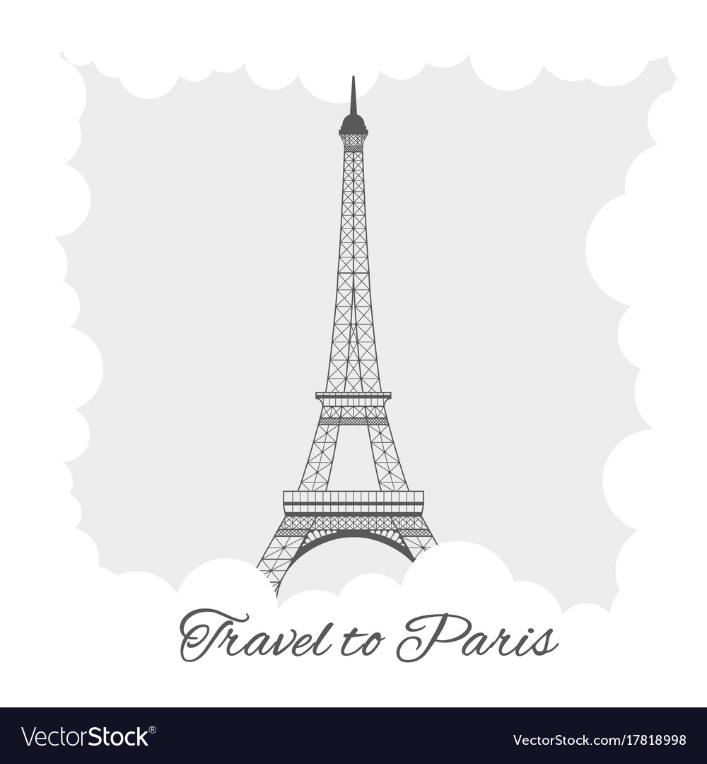 Eiffel tower with clouds