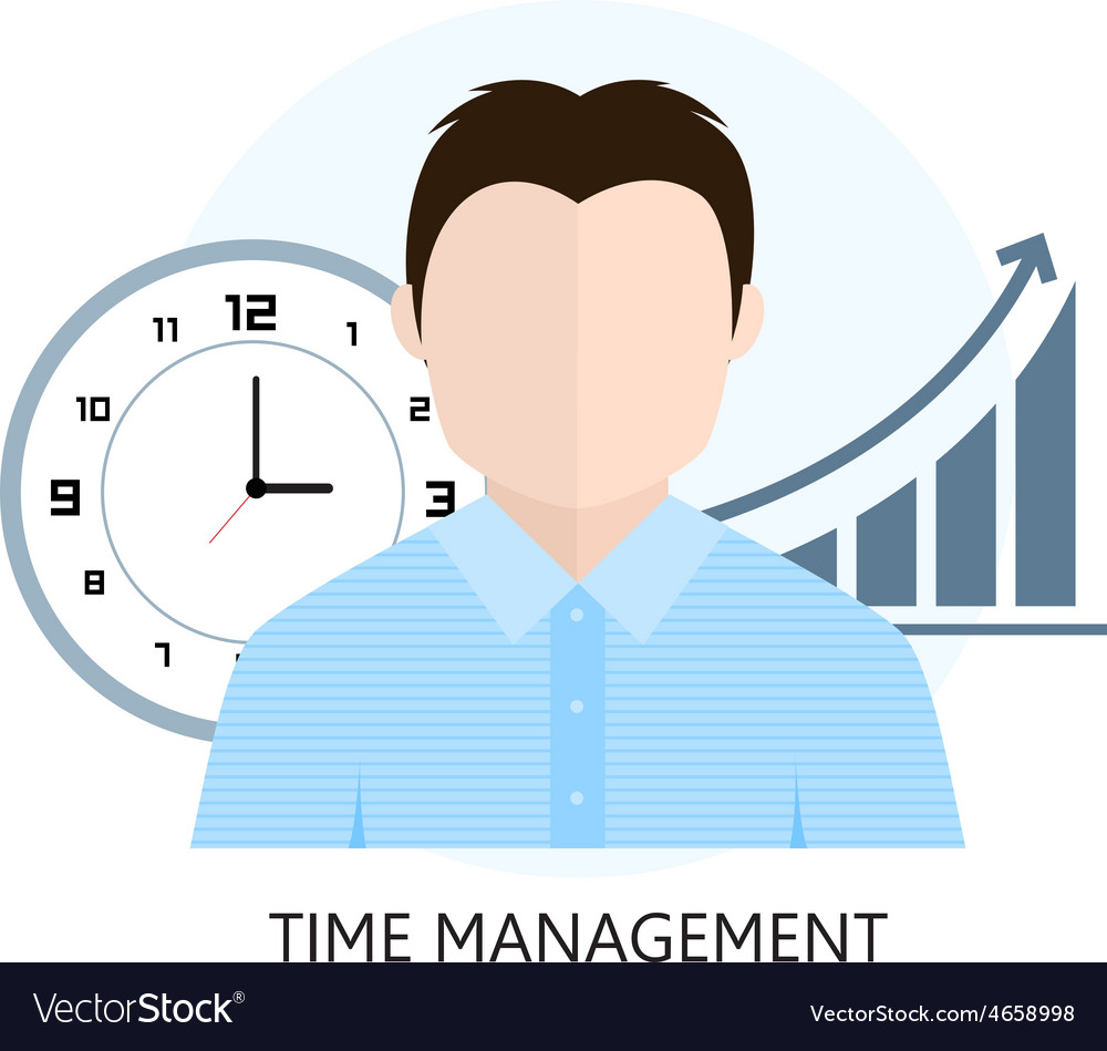 Flat design colorful concept for time management