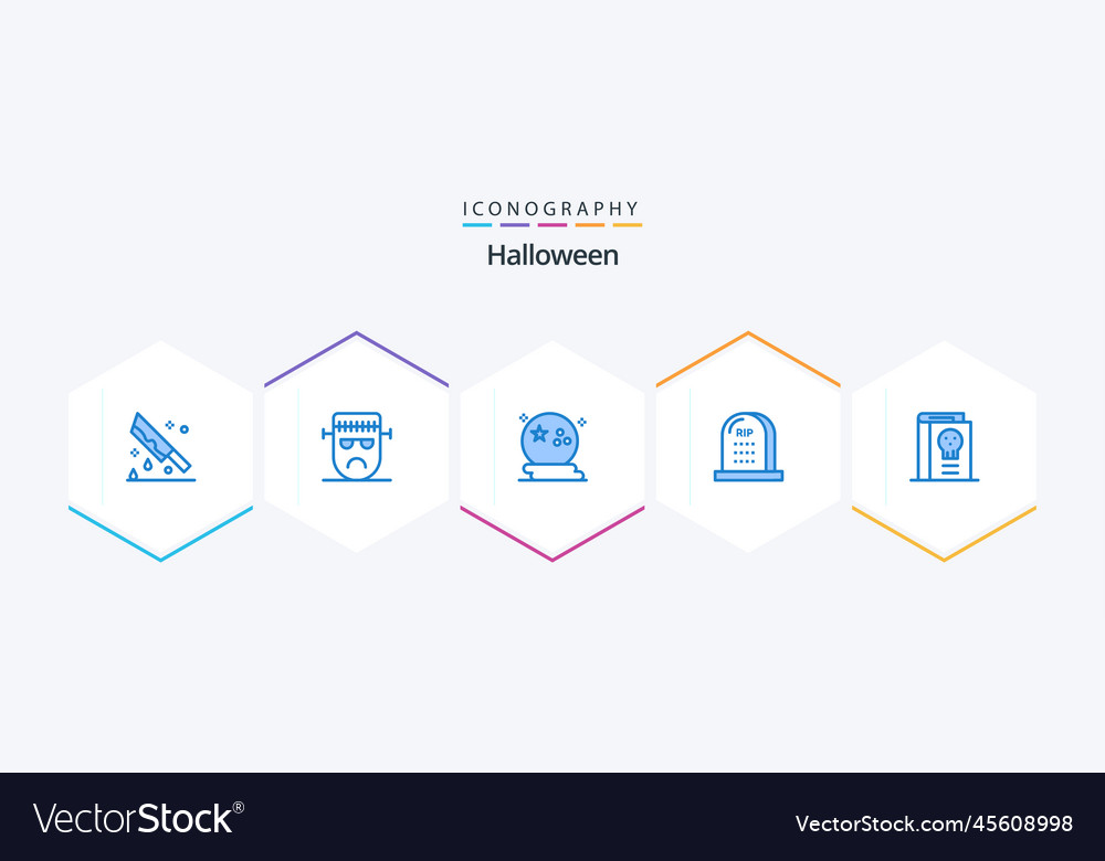 Halloween 25 blue icon pack including graveyard