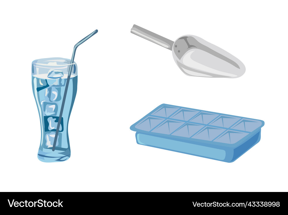Ice cubes set Royalty Free Vector Image - VectorStock