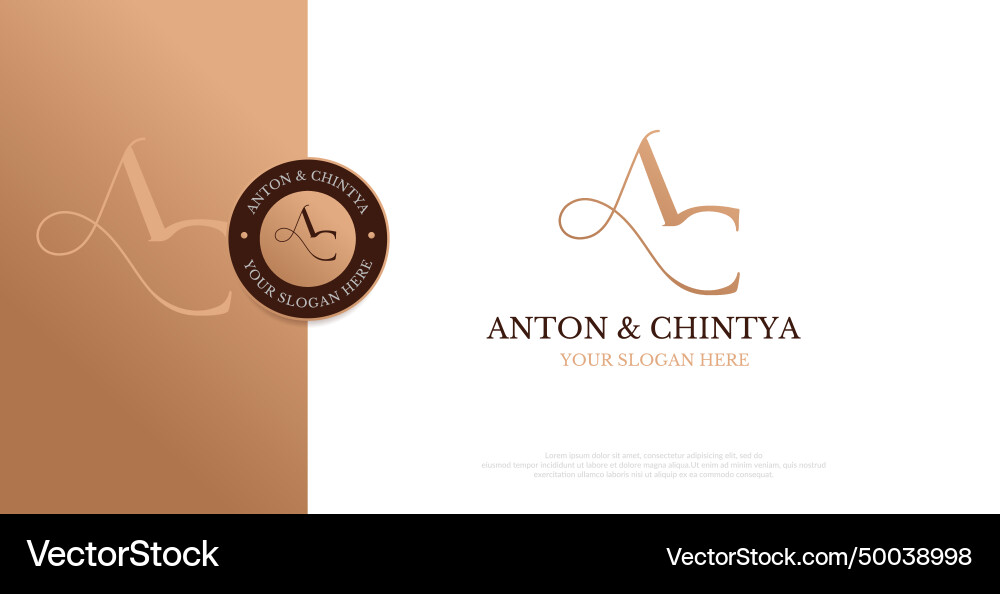 Initial ac logo design Royalty Free Vector Image