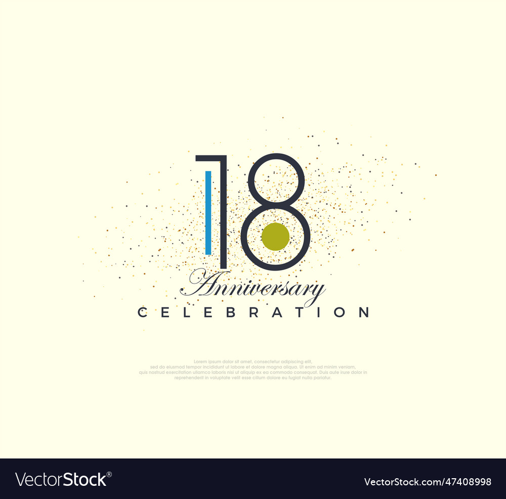 Modern and simple number design for 18th