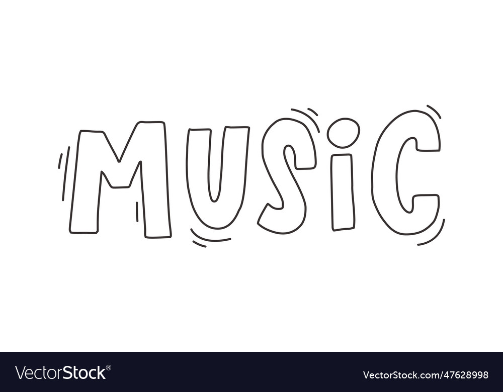 Music Lettering Linear Royalty Free Vector Image