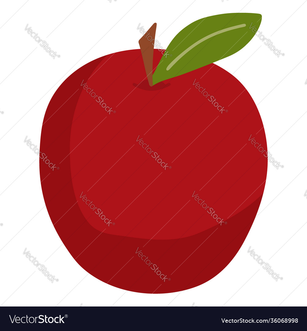 Red apple isolated element object on a white