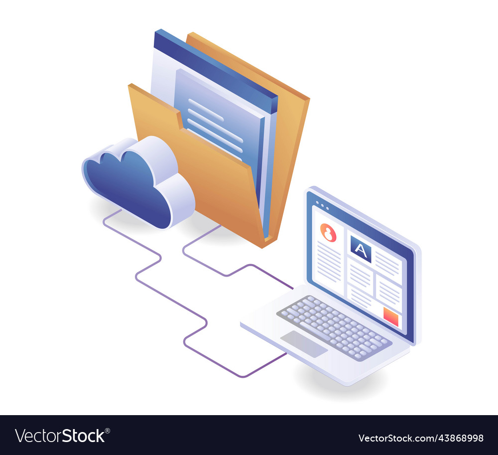 Server computer email data cloud vector image Server computer email data cloud