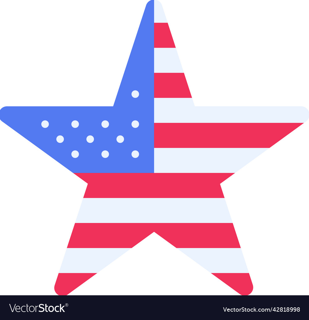 Star shaped flag icon fourth of july related