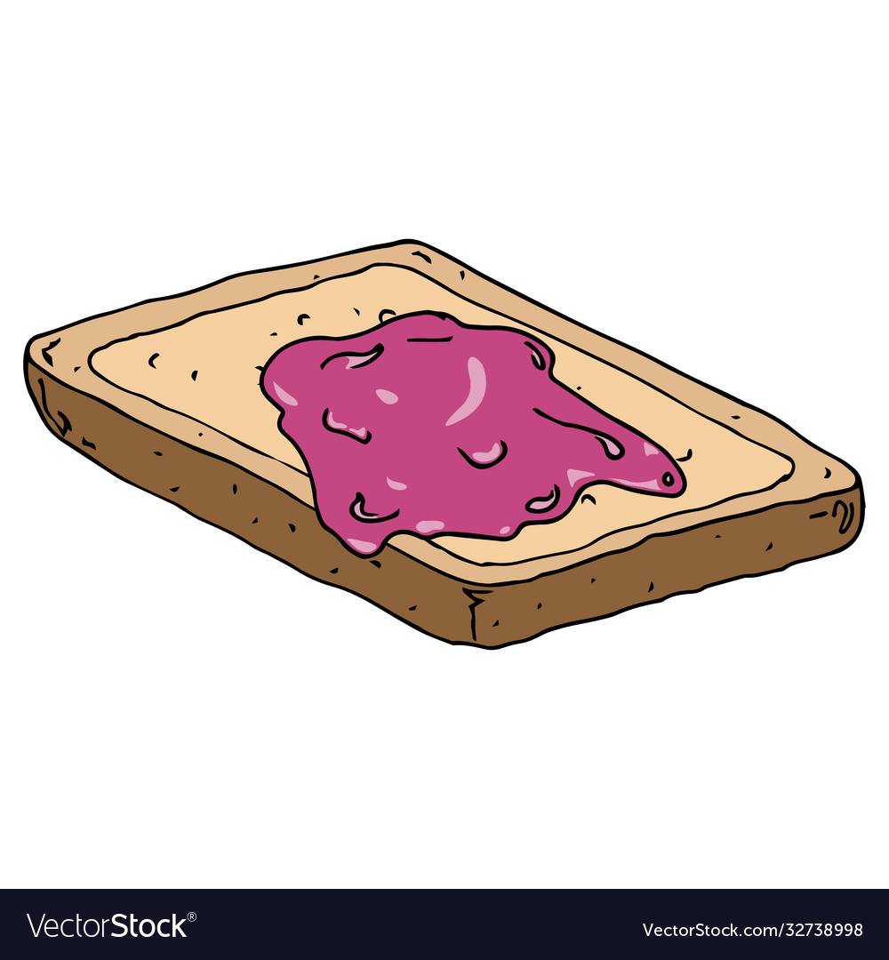 Toast with jam icon crisp bread raspberry Vector Image