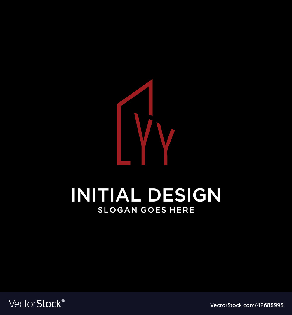 Yy initial monogram with building logo design Vector Image Yy initial monogram with building logo design