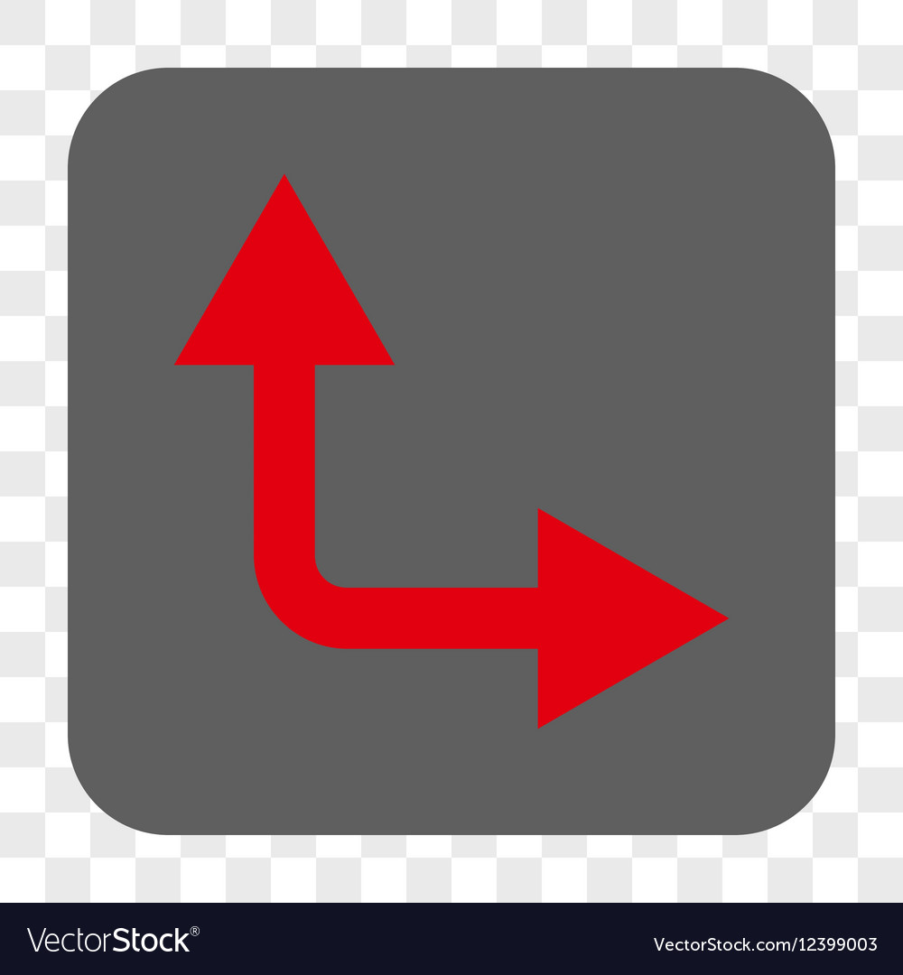 Bifurcation arrow right up rounded square button