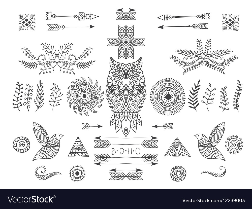 Boho handmade set of elements
