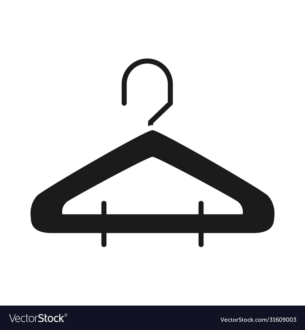 Clothes hanger icon silhouette style Royalty Free Vector