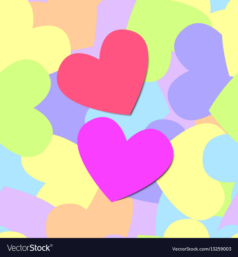 Colorful seamless pattern of heart