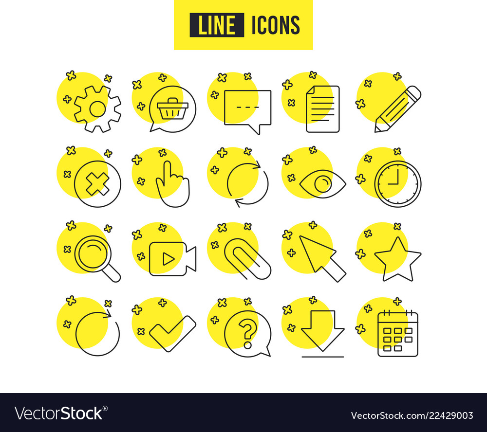 Document time and calendar line icons question vector image Document time and calendar line icons question