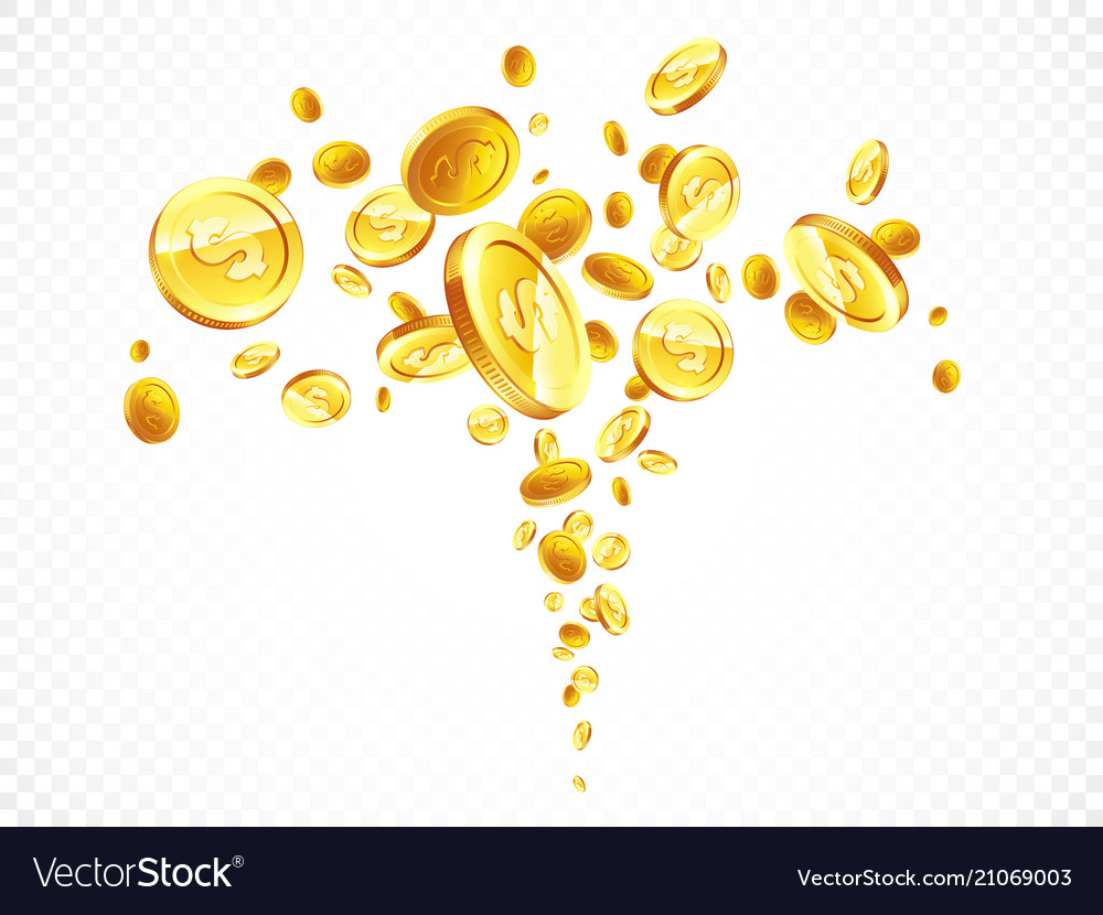 Golden Coins Falling - Wealth Concept