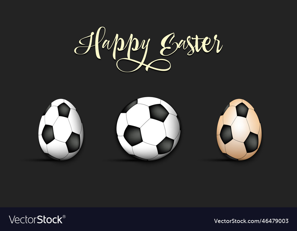 Happy easter eggs shaped soccer balls Royalty Free Vector