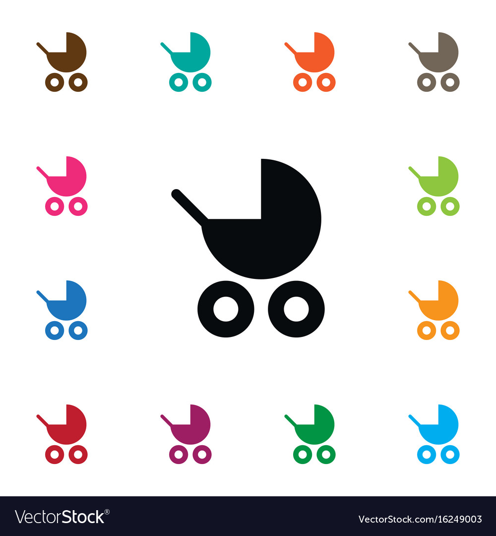 Isolated pram icon buggy element can