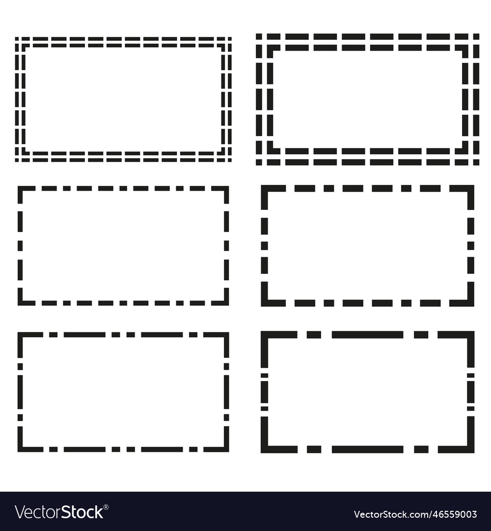 Rectangular dotted frames in sketch style brush