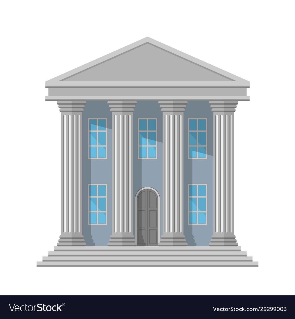Retro public building with columns vector image Retro public building with columns